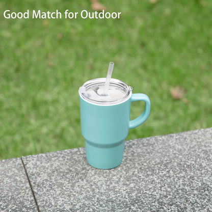 Sweejar Ceramic Travel Mug with Lid, 16 oz Portable Coffee Mug, Dishwasher Safe Tea Cup with Infuser, Reusable Teacup for Car Cup Holder, Tea Lovers(Turquoise)