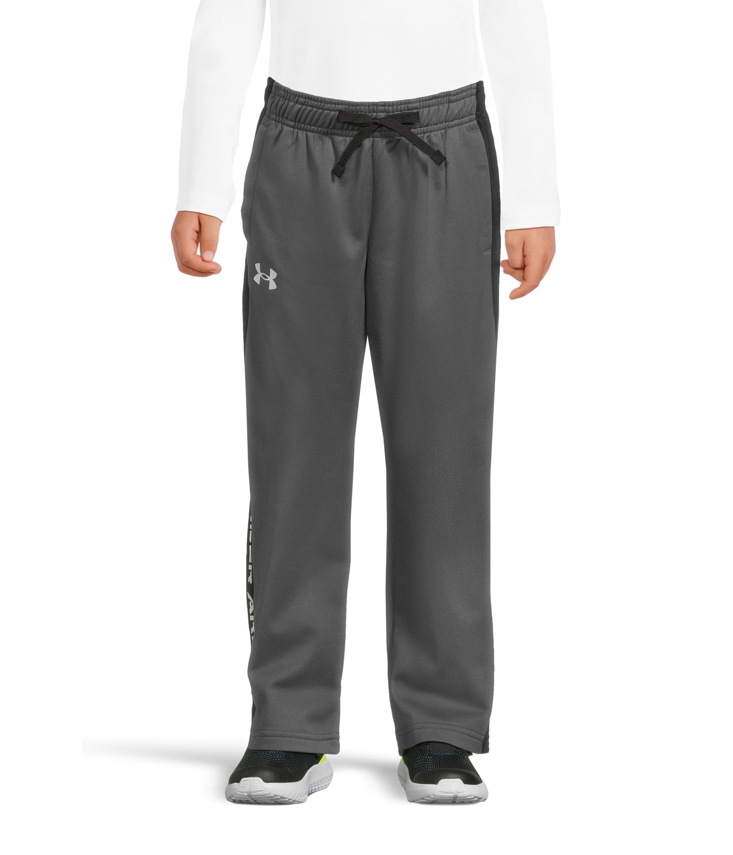 Under Armour Boys Brawler 2.0 Pants , Pitch Gray (012)/White , X-Small