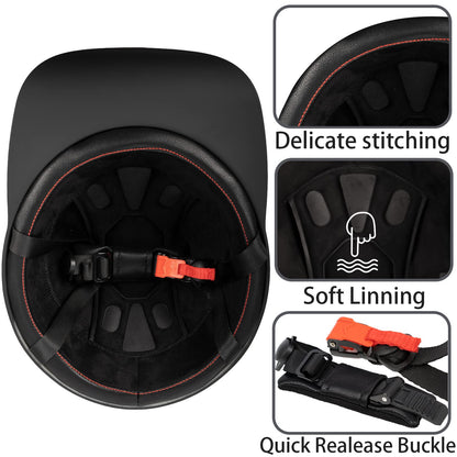 Yesmotor Baseball Style Cap Retro Motorcycle Helmet Unisex-Adult - DOT Approved (Matte Black, L)