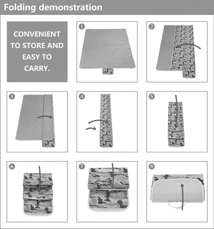 Wind Tour Family Outdoor Waterproof Durable Picnic Blankets with Carry Strap Foldable Sandproof Picnic Floor Mat for Kids Playground Camping Hiking Grass Travelling (1, Grey Grid)