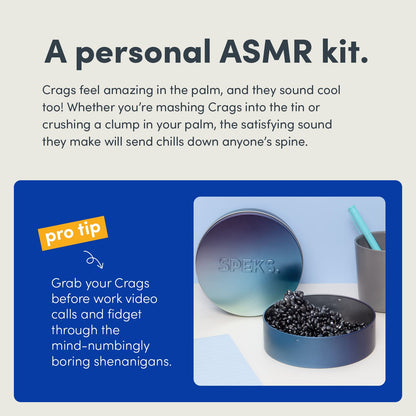 Speks Original Crags Ferrite Putty | 500+ Ferrite Stones in a Tin, Fidget Toy for Stress Relief, Sensory Desk Toy for Adults & Teens 14+ | Blue Gradient, Medium