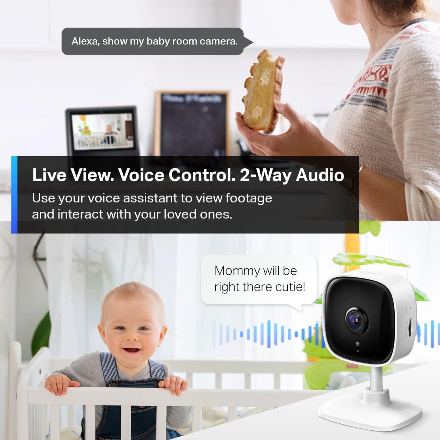 TP-Link Tapo 2K Security Camera for Baby Monitor, Dog Camera w/Motion Detection, 2-Way Audio, Night Vision, Cloud & SD Card Storage (Up to 256 GB), Works w/Alexa & Google Home, 2-Pack (Tapo C110P2)