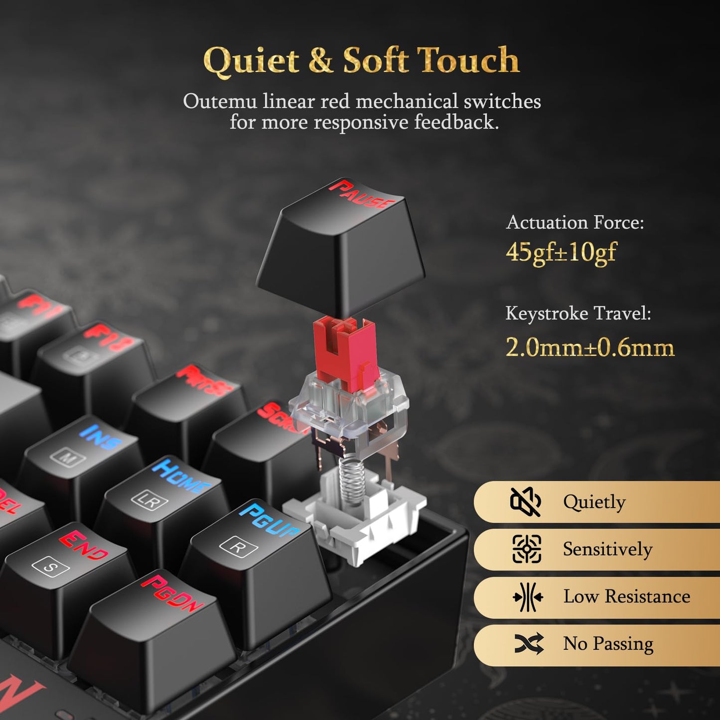 Redragon K552 Mechanical Gaming Keyboard, 87-Key Compact, LED Gaming Keyboard with Red Switches, Anti-Ghosting, Metal Frame for PC Gaming & Typing, Beginner-Friendly (Black)