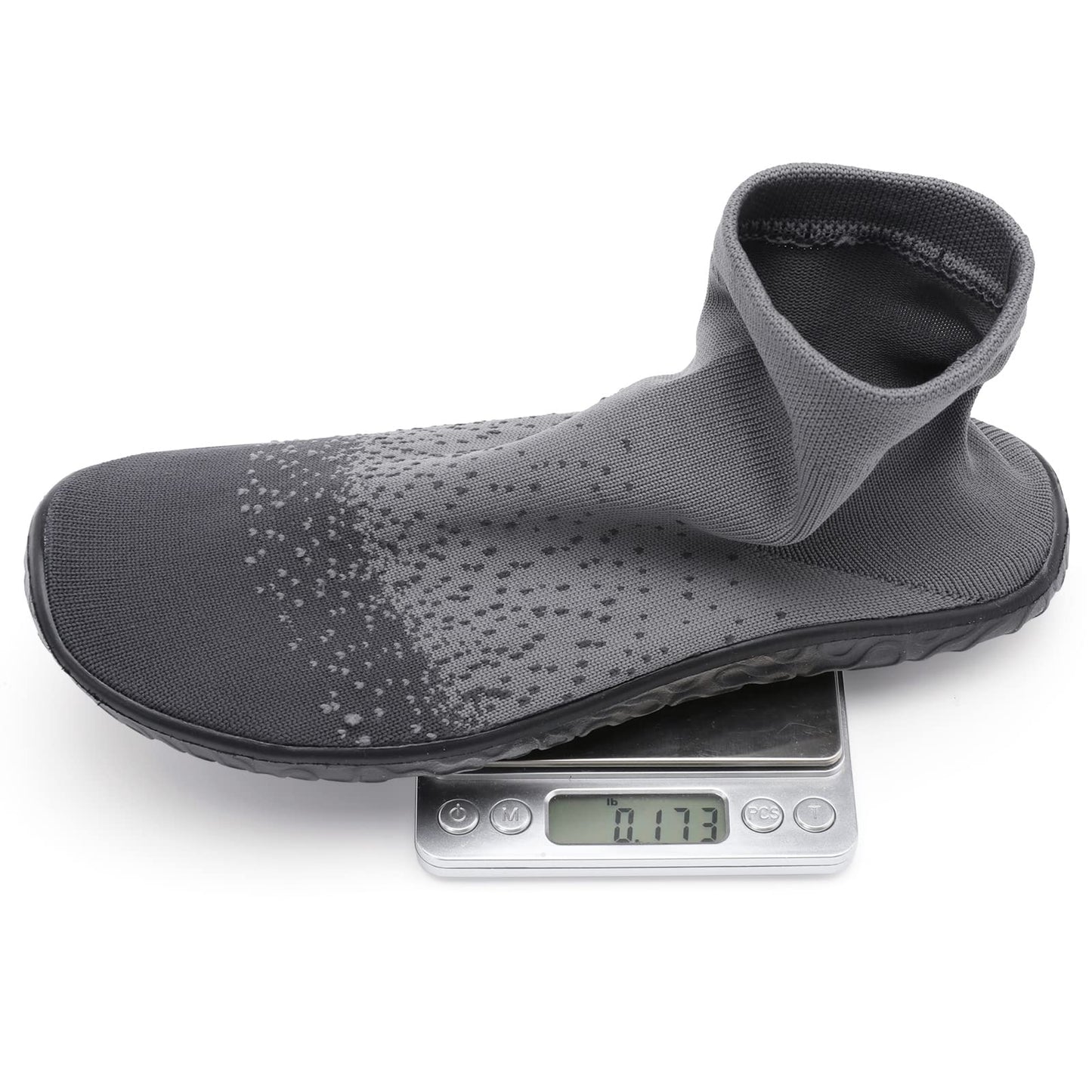 SKASO Sock Shoes Barefoot Minimalist Shoes Women Men Slip on Comfortable Breathable for Swimming Gym Running Grey Black Women Size 11.5-12.5