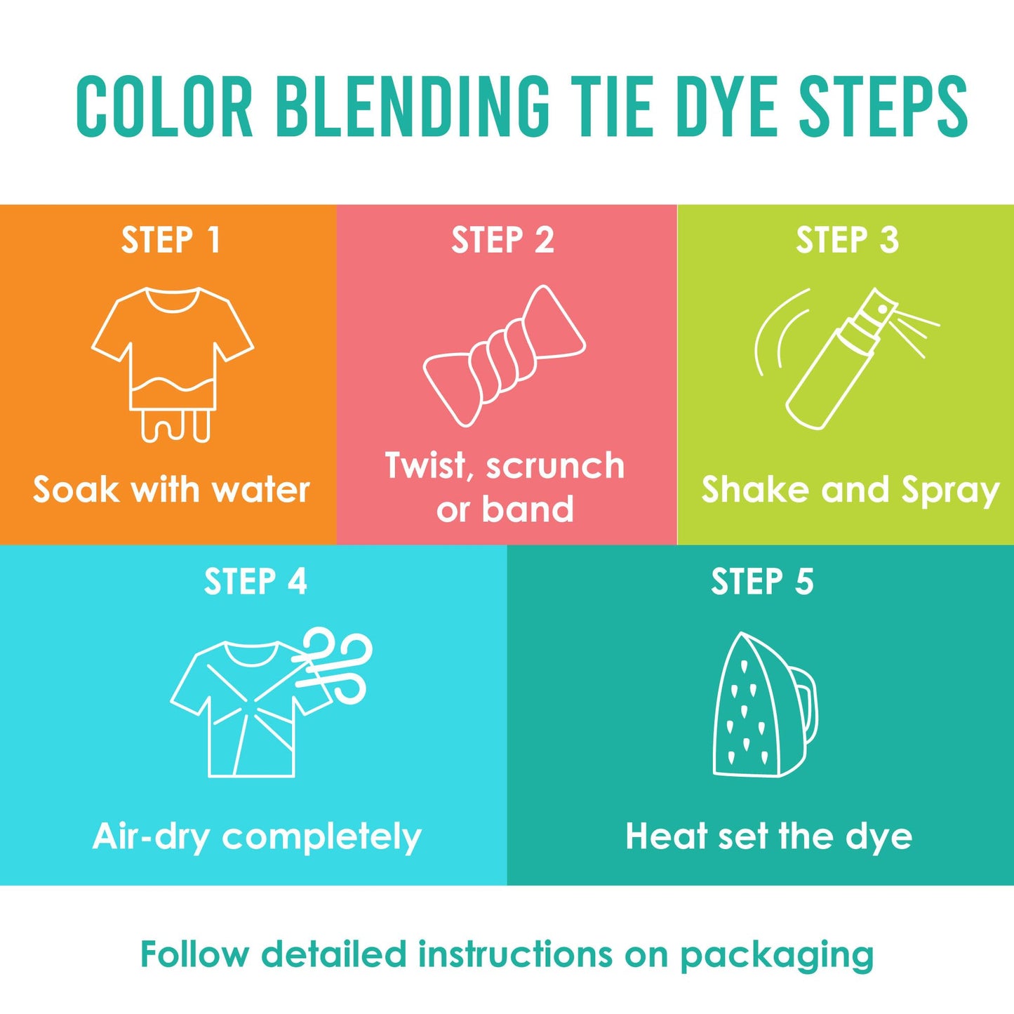 S.E.I. Natural Fade Tie Dye Kit, Fabric Dye Spray Set, Easy Clean Up, Easy Application, Spray Tie Dye Kit - 8 Pack of Colors