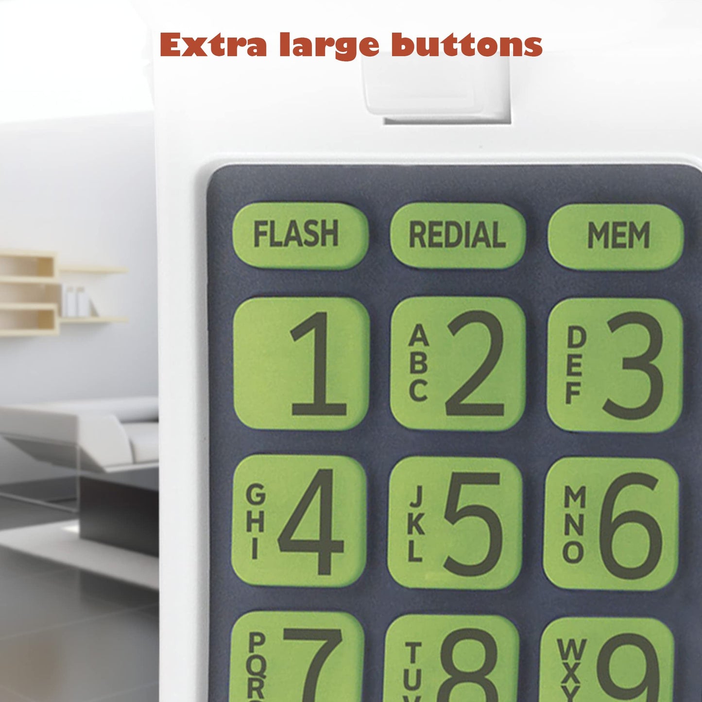 AT&T TRIMLINE 213 Corded Home Phone with Extra Big Buttons & Visual Ringer. No AC Power Required, Improved Easy-Wall-Mount, Lighted Keypad, 10 Speed Dial Keys, Volume Control, Senior Friendly. White