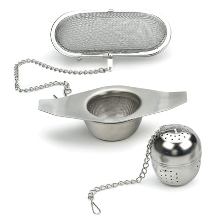 RSVP International Endurance Kitchen Collection Stainless Steel Mesh Floating Spice Infuser for Soups, Stews or Large Tea Pot, Jumbo Oval, 4.25x1.75"