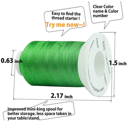 Simthread 63 Colors Polyester Compatible with Brother Embroidery Machine Thread Kit 40 Weight Compatible with Brother Babylock Janome Singer Pfaff Husqvarna Bernina Embroidery Sewing Machines 550Y