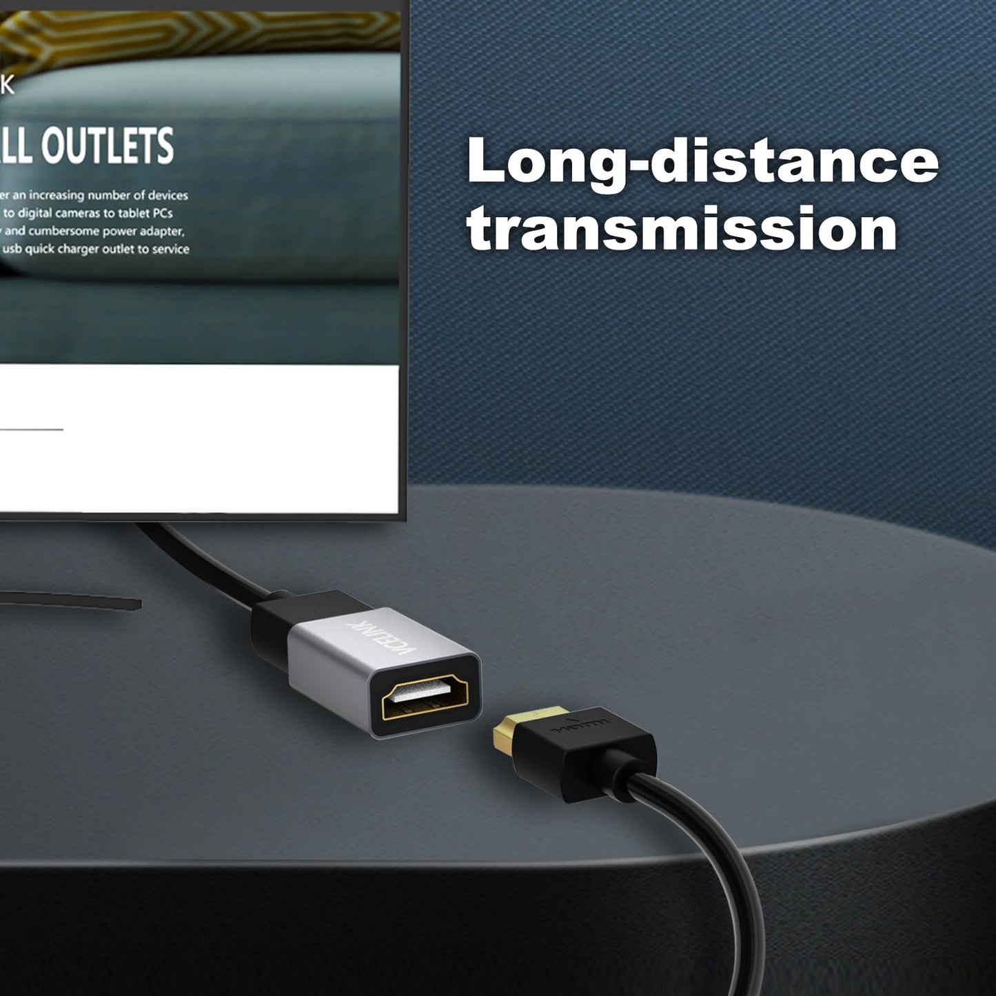 VCELINK HDMI Coupler 8K, HDMI 2.1 Female to Female Extension Adapter to Extend 2 Short Cables, Support 8K@60Hz / 4K@120Hz 120UHD, 3D, HDR, ARC Compatible with Laptop, PC, Monitor, Roku TV, 2 Pack