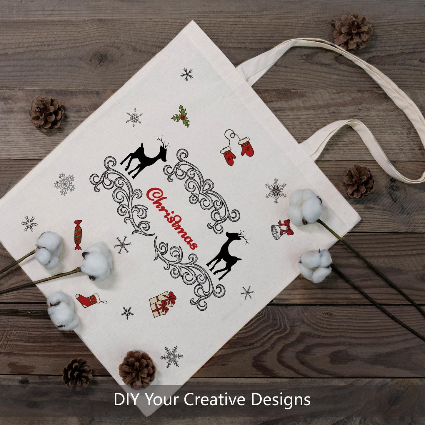 TOPDesign 192-Pack Economical 16"x15" Cotton Tote Bags, Lightweight Medium Reusable Grocery Shopping Cloth Bags, Suitable for DIY, Advertising, Promotion, Gift, Activity