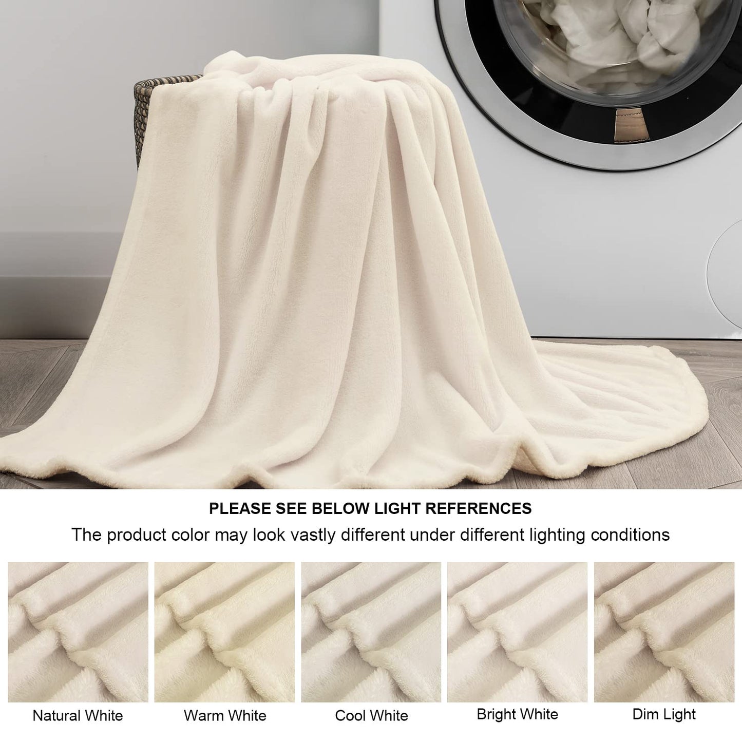 BEDELITE Fleece Blanket Beige Throw Blankets for Couch & Bed, Luxury Plush Cozy Fuzzy Blanket 50" x 60", Super Soft Warm Lightweight Throw Blanket for Travel Camping