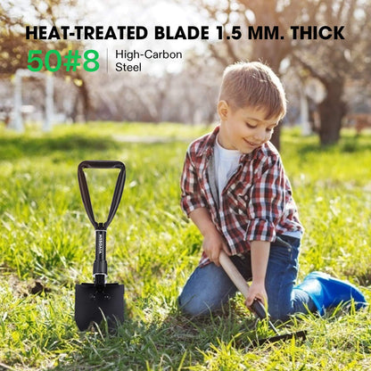 VIVOSUN Folding Camping Shovel, 18'' Survival Shovel, Portable Small Shovel with High Carbon Steel, Tactical Entrenching Tool for Hiking, Digging, Backpacking, Gardening, Off Road, Beach