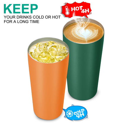 VEGOND 20oz Tumbler Stainless Steel Tumbler with Lid And Straw Vacuum Insulated Double Wall Travel Coffee Mug(orange package 1)