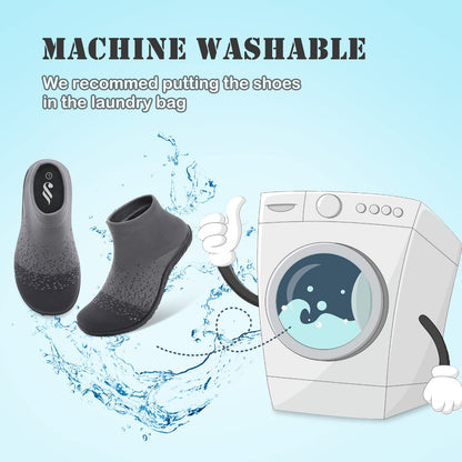 SKASO Sock Shoes Barefoot Minimalist Shoes Women Men Slip on Comfortable Breathable for Swimming Gym Running Grey Black Women Size 11.5-12.5