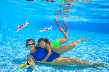 ZHFUYS Diving Pool Toy Underwater Swimming Throwing Diving Torpedo Shark,4 Pack