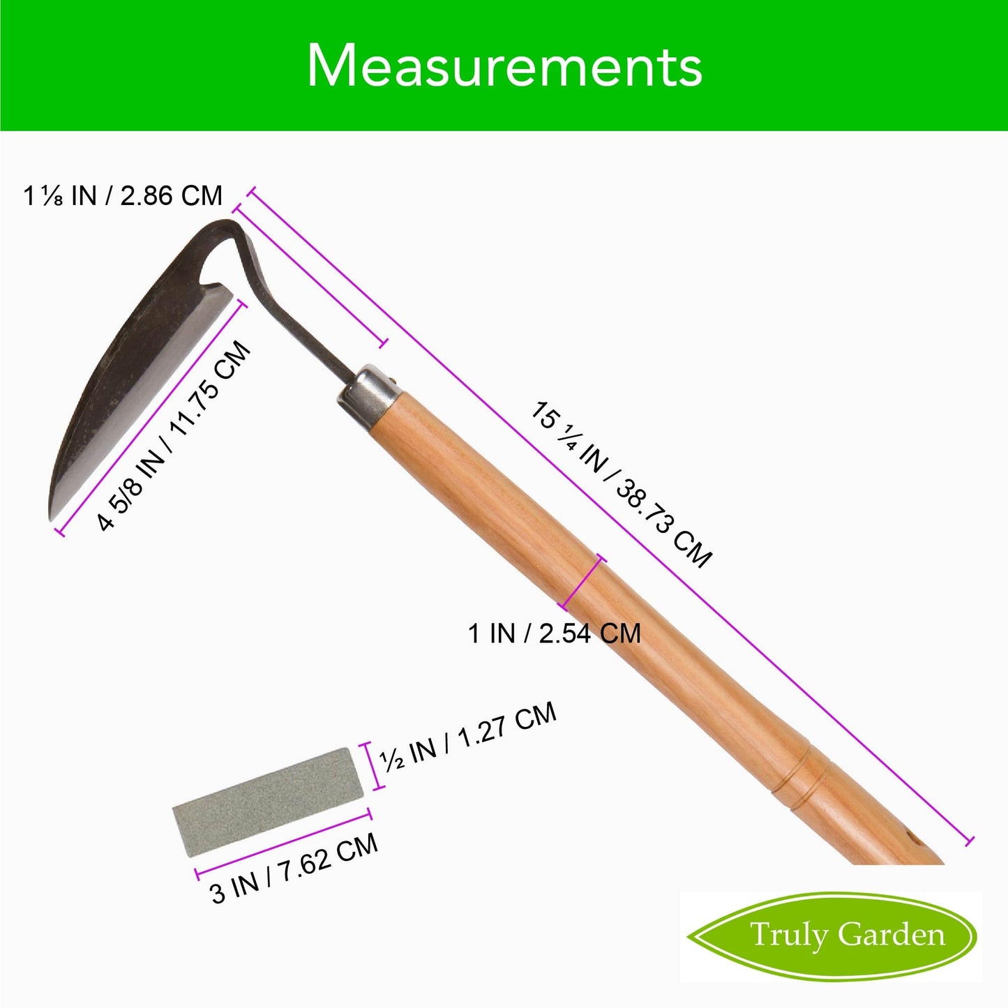Effortless Weeding: Sharp Sickle Cuts Roots, Saves Time - with Thick Leather Sheath & Sharpening Stone