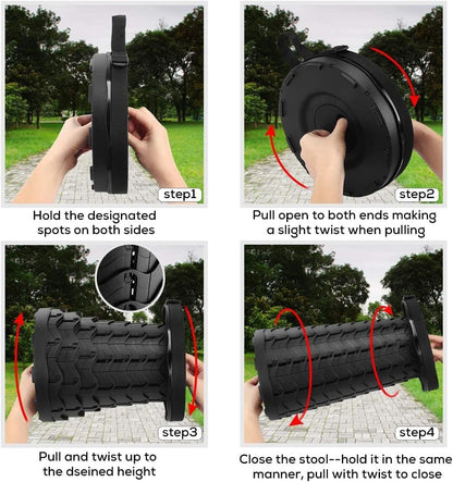 Fishboy Upgraded Collapsible Stool, 400lbs Max Weight, Lightweight But Sturdy, Portable Retractable Folding Telescoping Foldable Camping Stool for Adults Outdoor Fishing Hiking Travel BBQ