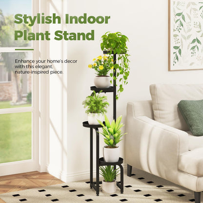 Bamworld Tall Plant Stand Indoor Outdoor, Corner Metal Flower Pot Stands for Multiple Plants, 4 Tier Heavy Duty Plant Shelf for Patio Garden Balcony Living Room Bedroom(Patent Design)