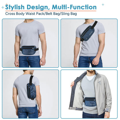 travel inspira Travel Money Belt with Slim Anti-Theft RFID Blocking Passport Holder for Travel Concealed under Clothes for Ultimate Protection of Credit Cards, Cash, Passport & Documents, Navy Blue