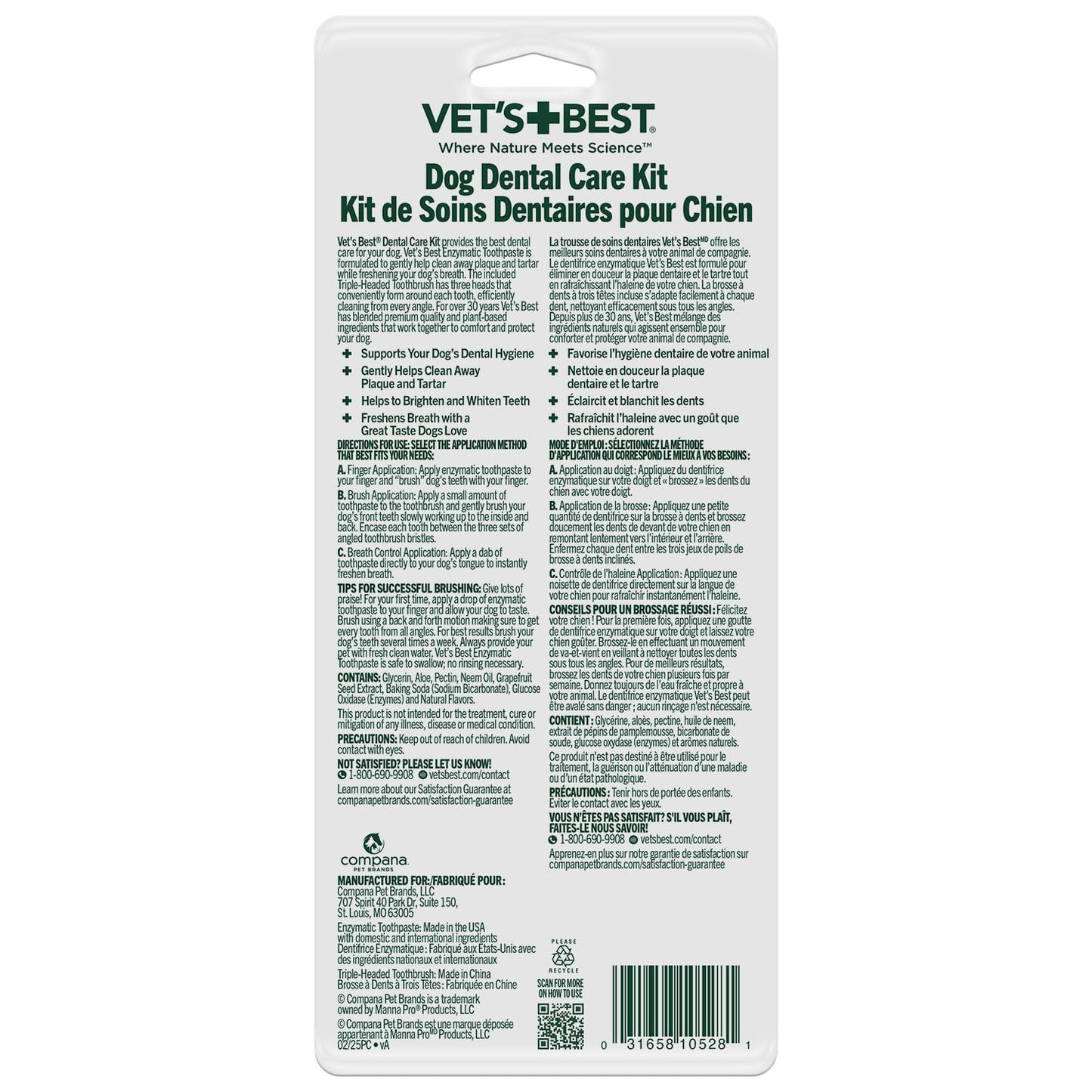 Vet's Best Dog Toothpaste & Dog Toothbrush, Dental Kit, Plaque Remover for Teeth, Whitens Teeth, Freshens Canine Breath, Veterinarian Formula, Finger Toothbrush Included