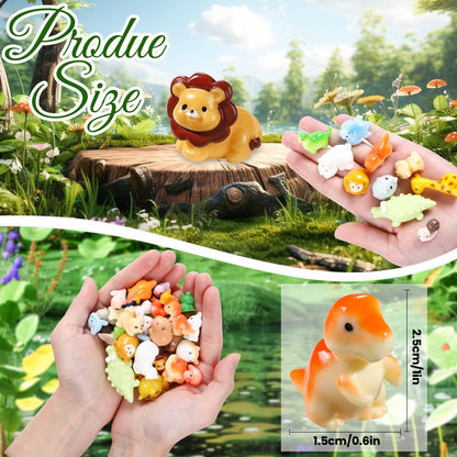 DIYDEC 40pcs Mini Resin Animal 40 Styles Tiny Resin Animals Miniature Little Small Animal Figures Bulk for Micro Fairy Garden Landscape Accessories Dollhouse Hide Crafts Decor Aquarium Toys