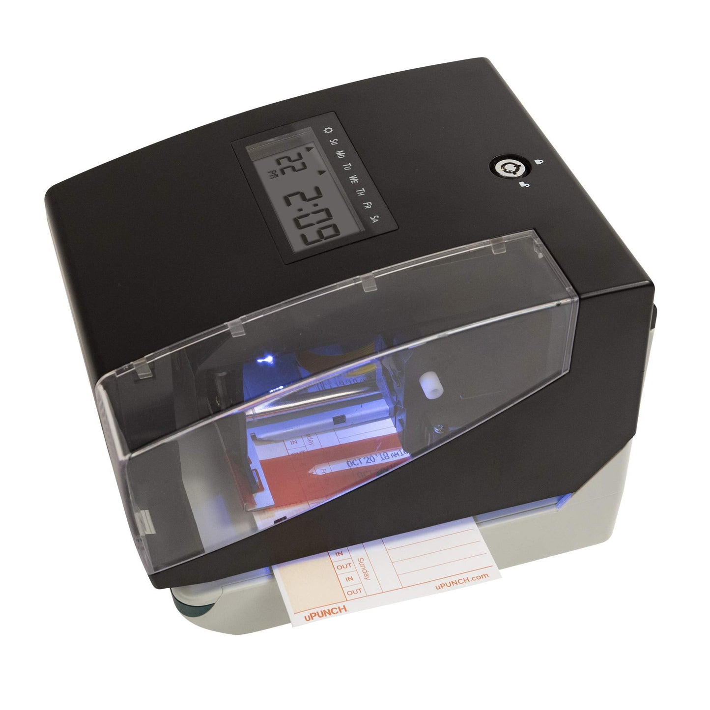 uPunch CR1000 Digital Time Clock and Date Stamp for Small Business: Complete Employee Time Tracking System with 50 Time Cards, Ribbon & Keys