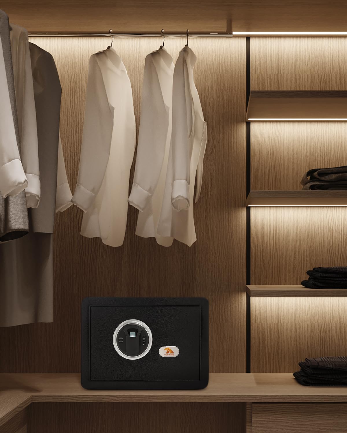TIGERKING Security Fingerprint Biometric Safe Digital Safe for Home, Office- Black