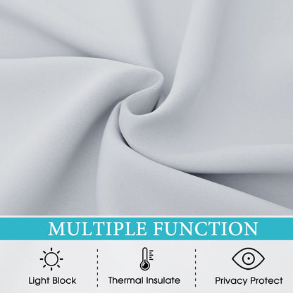 RYB HOME Patio Curtains Outdoor - Waterproof Blackout Rustic Drapes Shades Summer Heats Insulate Wind Resist for Outdoor Living/Dining/Camping/Laundry, W 52" x L 84", 2 Pcs, Grayish White