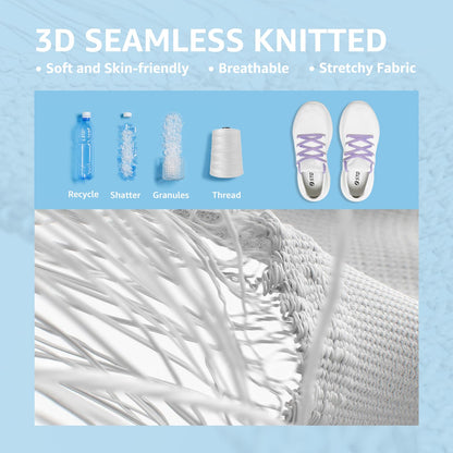 STQ Slip on Tennis Shoes Women Walking Gym Fitness Workout Shoes for Women White Purple Size 8.5