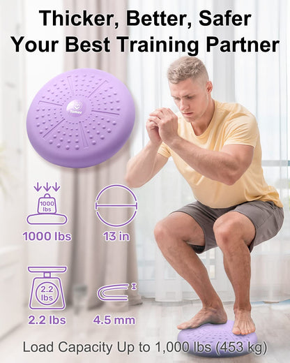 Tumaz Wobble Cushion - Wiggle Seat to Improve Sitting Posture & Stay Focused for Sensory Kids, Balance Disc to Relief Back Pain & Core Strength & Flexible Seating [Extra Thick, Pump Included]