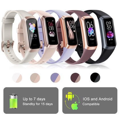 Bakoor Fitness Tracker, Blood Pressure Watch with 24/7 Heart Rate, 1.10" Step Counter Pedometer Calories Sleep Trackers, Activity Fitness Watch for Women Men