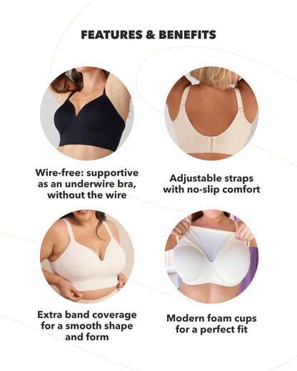 SHAPERMINT Bras for Women - Lingerie Bra, Bralettes for Women with Support, No Underwire Plus Size Bras for Women Nude