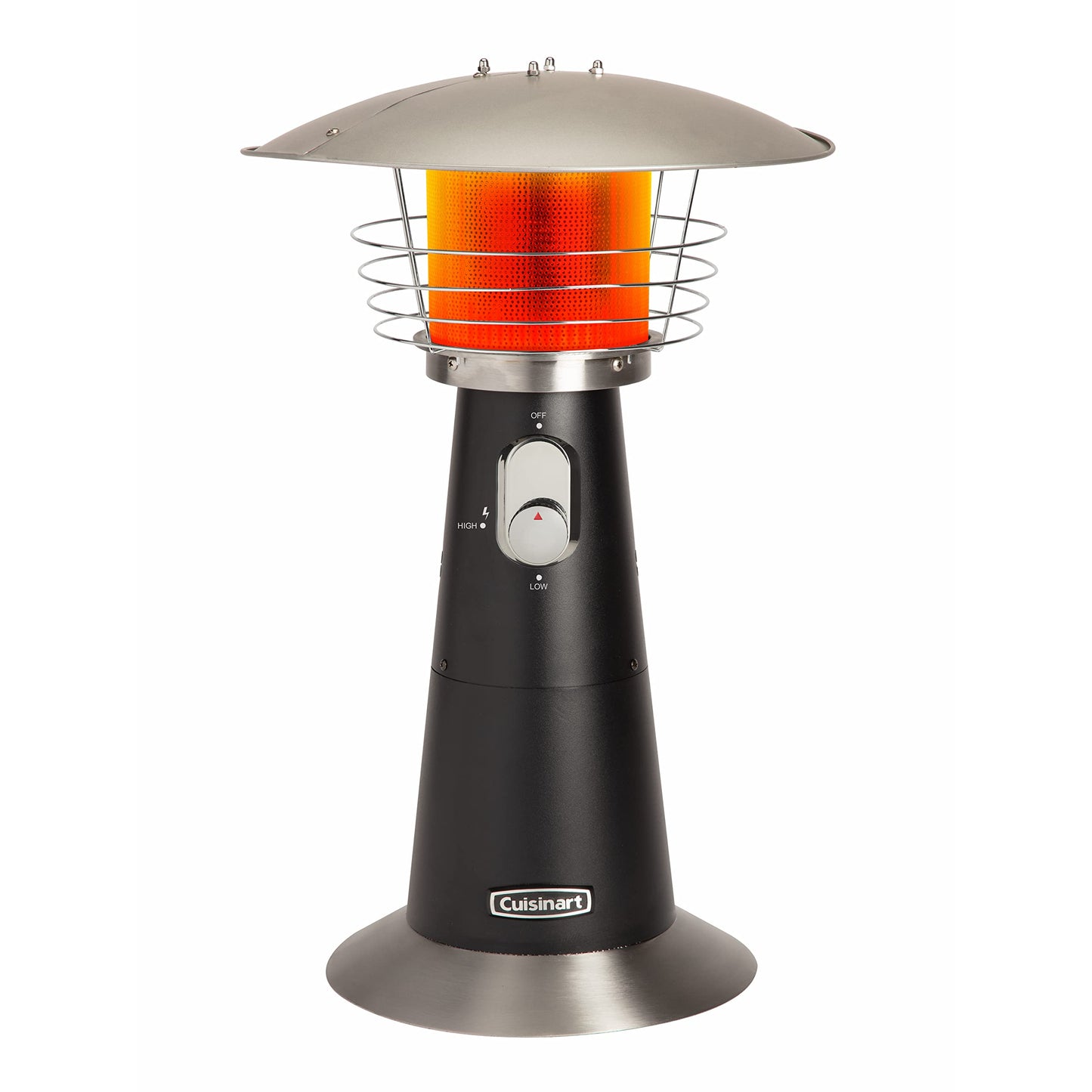 Cuisinart Portable Tabletop Patio Heater, 11,000 BTU Outdoor Propane Heater with Safety Tilt Switch and Adjustable Heat, Burner Screen Guard, 30 sq. Foot Heat Range, Black
