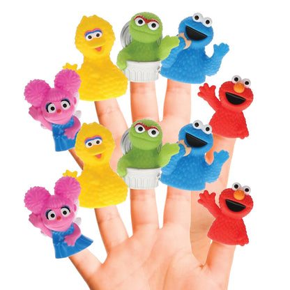 Sesame Street 10 Piece Finger Puppet Set - Educational Party Favors & Bath Toys