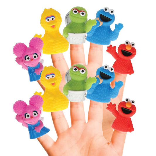 Sesame Street 10 Piece Finger Puppet Set - Educational Party Favors & Bath Toys