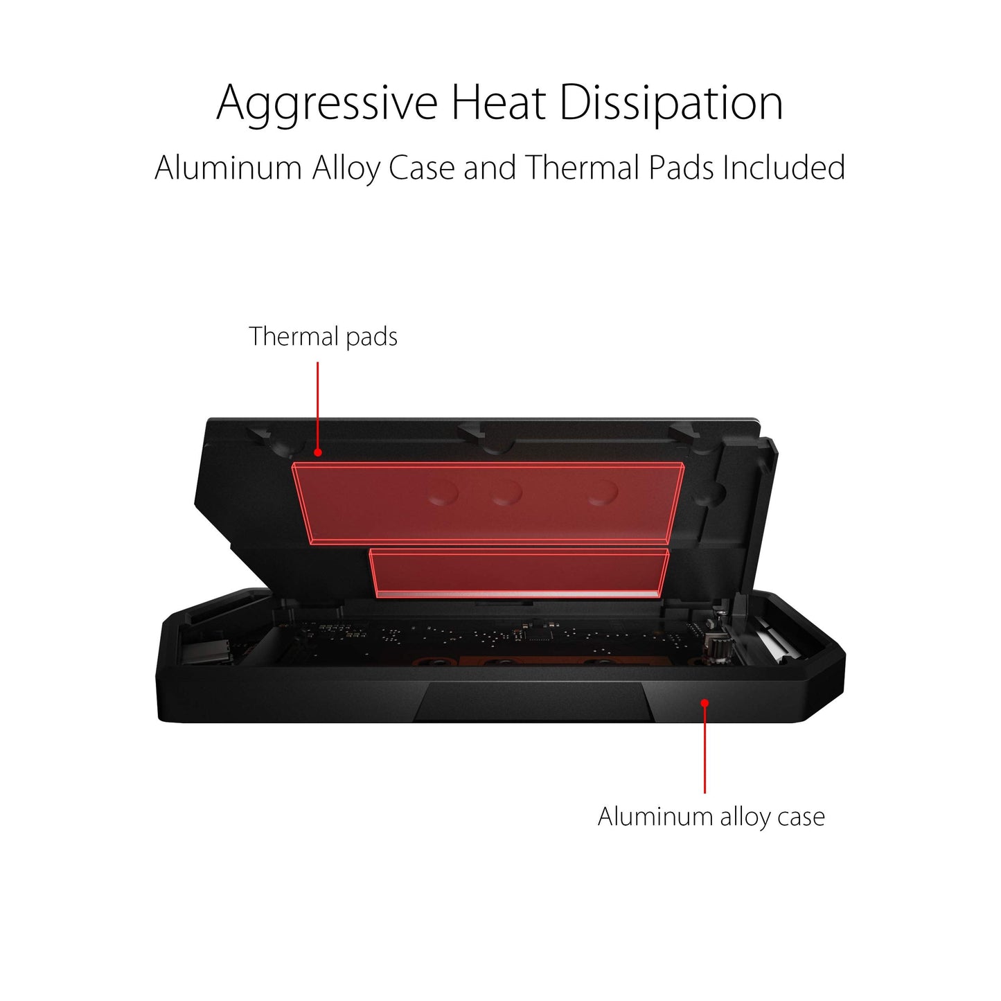 ASUS ROG STRIX Arion Aluminum Alloy M.2 NVMe SSD External Portable Enclosure Case Adapter, USB 3.2 Gen 2 Type-C (10 Gbps), USB-C to C and USB-C to A Cables, Fits PCIe 2280/2260/2242/2230 M Key/B+M Key