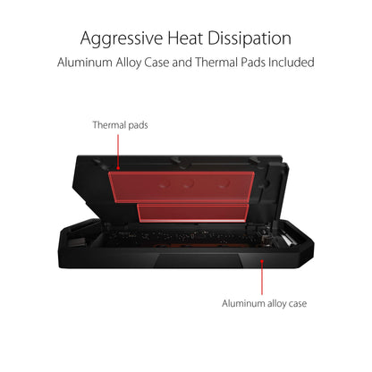 ASUS ROG STRIX Arion Aluminum Alloy M.2 NVMe SSD External Portable Enclosure Case Adapter, USB 3.2 Gen 2 Type-C (10 Gbps), USB-C to C and USB-C to A Cables, Fits PCIe 2280/2260/2242/2230 M Key/B+M Key