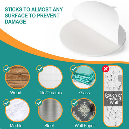 [3.15"] Door Stoppers Wall Protector, 6 Pcs Large White Silicone Door Bumpers with Strong Thickened Adhesive,Shock Absorbent Door Knobs Wall Protectors to Cover up Damage and Protect Wall Surfaces