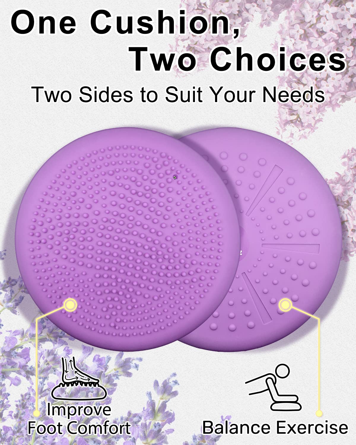 Tumaz Wobble Cushion - Wiggle Seat to Improve Sitting Posture & Stay Focused for Sensory Kids, Balance Disc to Relief Back Pain & Core Strength & Flexible Seating [Extra Thick, Pump Included]