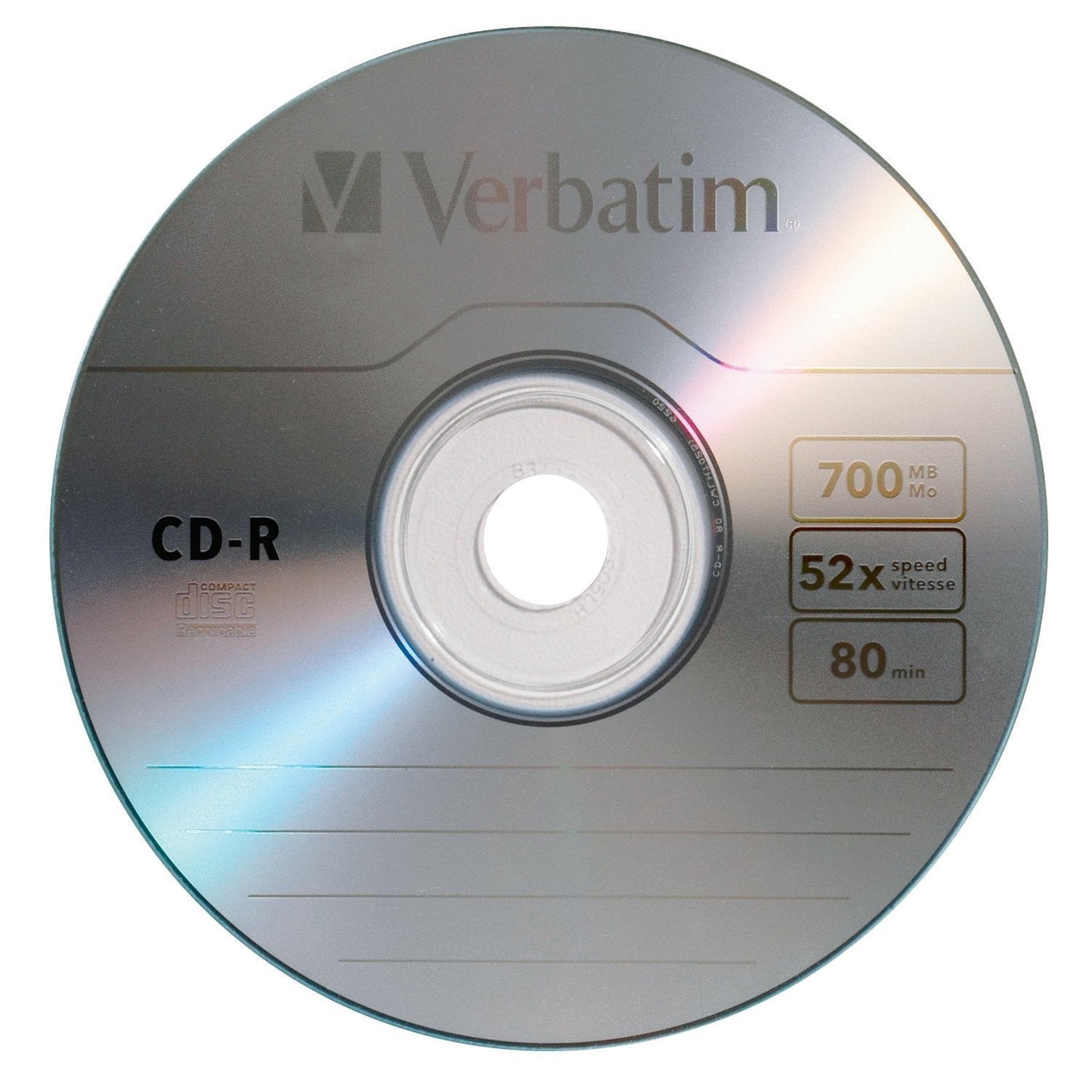 Verbatim CD-R Blank Discs 700MB 80-Minutes 52X Recordable Disc for Data and Music- 10 Pack,Blue