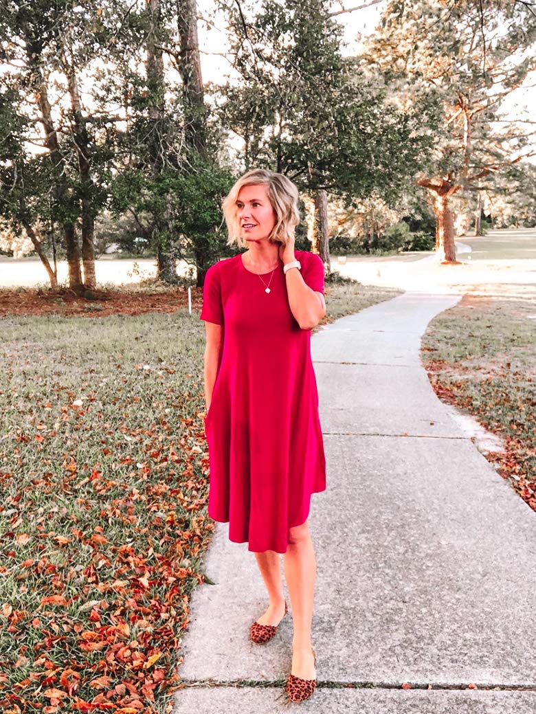 Womens Casual Loose Fit Maternity Asymmetrical T-Shirt Midi Dress L Wine Red