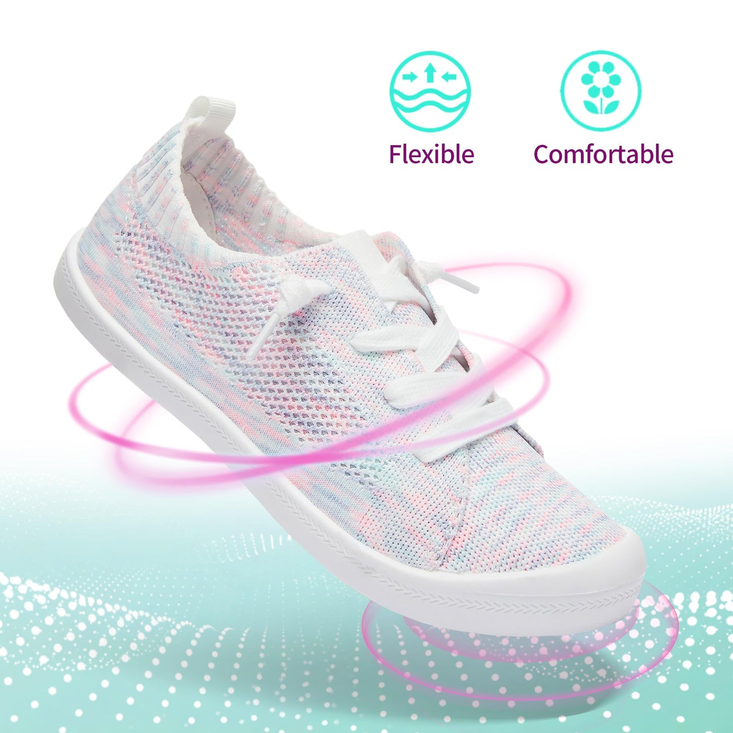 ALTOCIS Women's Knit Slip On Sneakers Ladies Elastic Low Top Flats Lightweight Breathe Mesh Fashion Sneakers Cute Flying Woven Loafers(Purple US5)