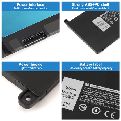 VNYUNQWE F3YGT 60WH Latitude 7480 7490 Battery 2X39G Replacement for Dell Latitude 12 7000 7280 7290/13 7000 7380 7390 P29S002/14 7000 7480 7490 P73G002 Series DM3WC KG7VF P73G DM6WC [60Wh/7.6V]