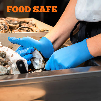 TitanFlex Nitrile Exam Gloves, Blue, 6-mil, Medium, Box of 100, Heavy Duty Nitrile Gloves Disposable Latex Free, Powder Free, Medical Gloves, Cooking Gloves, Mechanic Gloves, Cleaning Gloves