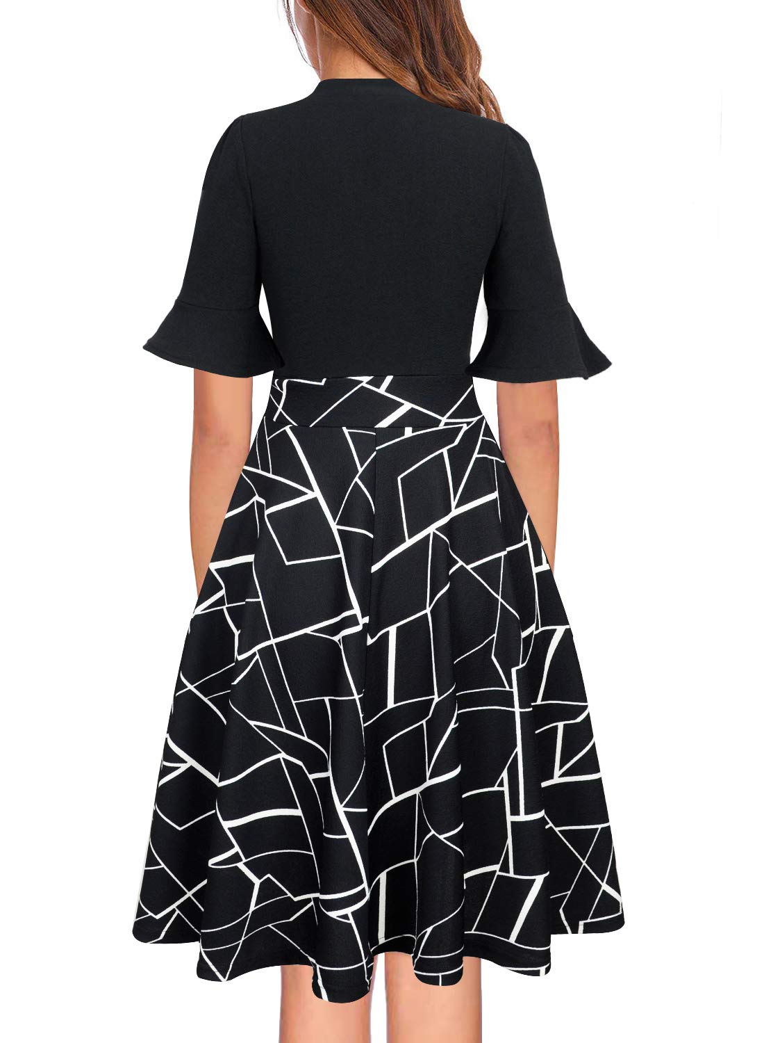 RANPHEE Elegant Dresses for Women 2025 Cute Wedding Guest Spring Semi Formal Knee Length Flowy Flattering Dress to Hide Tummy M