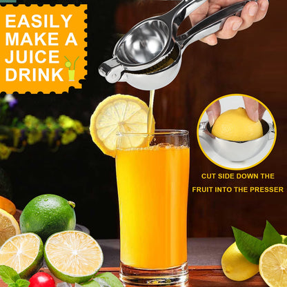 TEZZ Premium Lemon Squeezer, Large Heavy Duty Handhelp Juicer for Lemon, Metal Hand Press Citrus Juicer, Lime Squeezer Bar Tool, Manual Citrus Press
