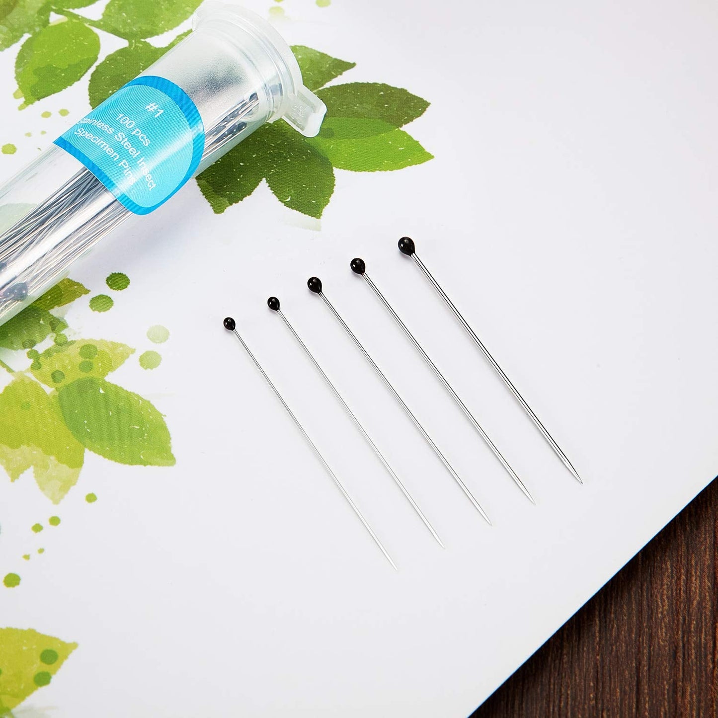 WILLBOND Stainless Steel Insect Pins Kit Specimen Entomology Pins Butterfly Collections Variety Pack for School Entomology Display Butterfly Collectors(500 Pieces,5 Sizes)