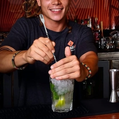 tifanso Muddler for Cocktails, 10" Muddler and Long Handle Bar Cocktail Mixing Spoon, Stainless Steel Stirrer, Bar Accessories Tools for Mojitos Fruit Drinks