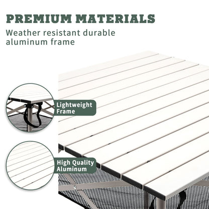 SUNNYFEEL Outdoor Folding Table | Lightweight Compact Aluminum Camping Table, Roll Up Top 4 People Portable Camp Square Tables with Carry Bag for Picnic/Cooking/Beach/Travel/BBQ