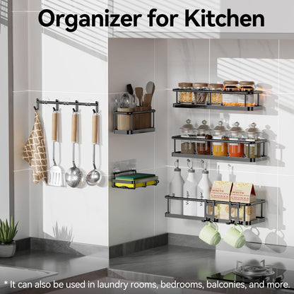 YASONIC Shower Caddy, 100% Rustproof Shower Shelves for Inside Shower, No Drilling Bathroom Organizers and Storage, 6 Pack Large Capacity Bathroom Caddy for Kitchen & Home Decor